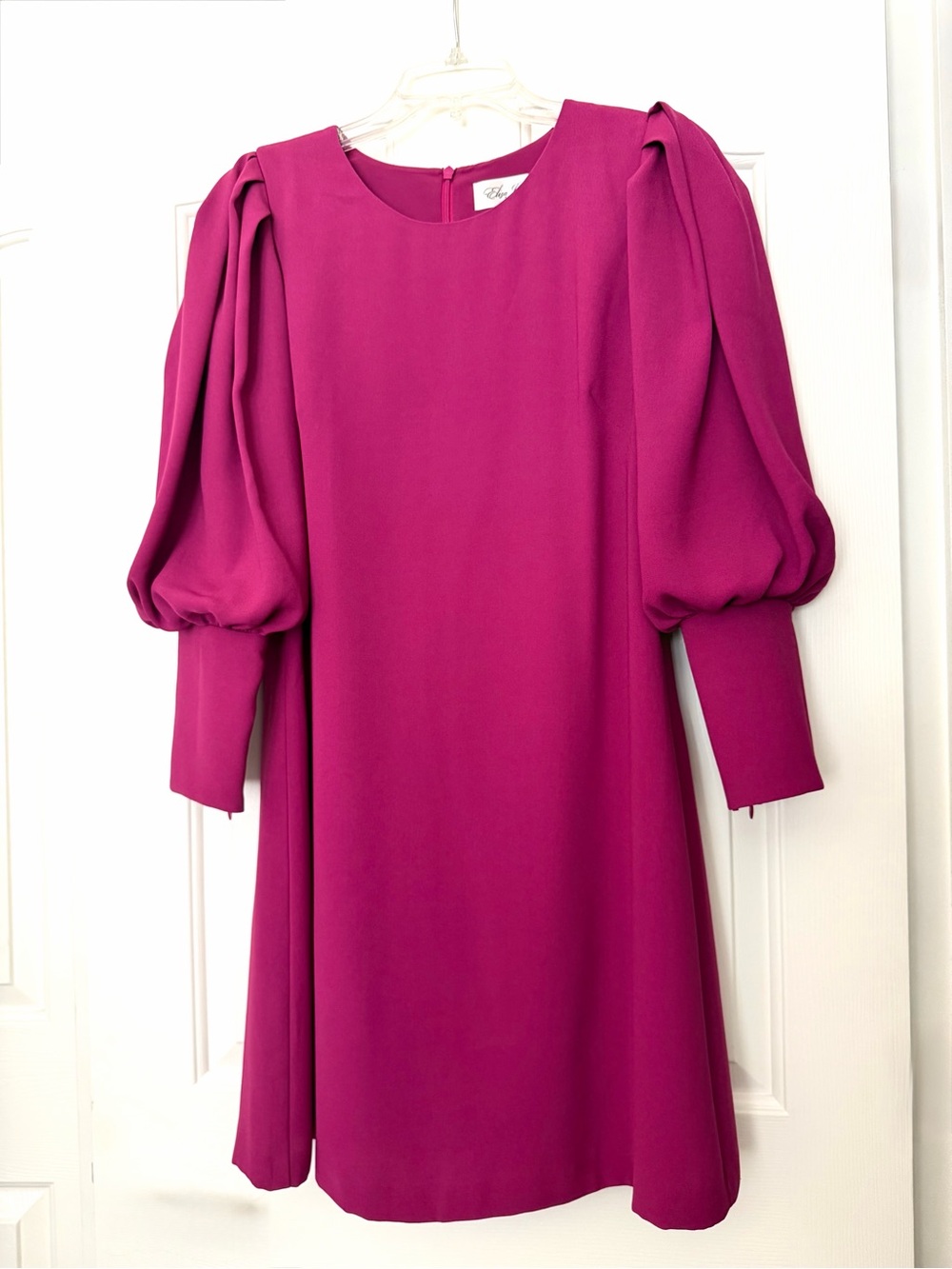 Eliza J Fuchsia Puff-Sleeve Shift Dress